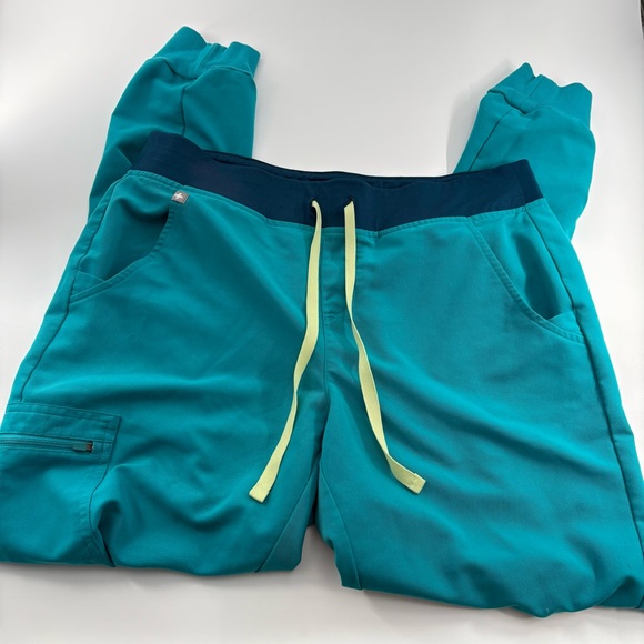 Figs Women's Teal Scrub Set Rafaela Top High Waisted Zamora Pant - Picture 6 of 6